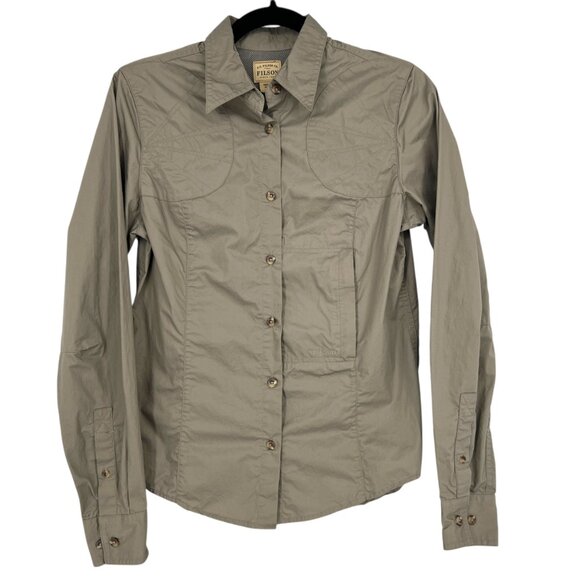 Filson Womens Field Shirt Button Up Tan Khaki Size Small - Picture 1 of 12